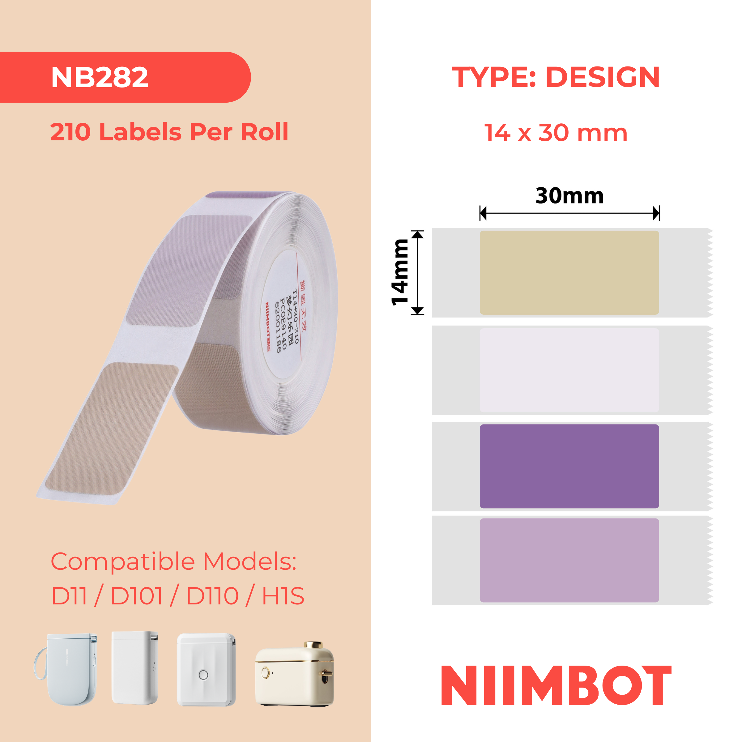 NB282 - NIIMBOT - D11 / D101 / D110 - R14*30 - 210 LABELS NGALINYE ROLL - DREAM PARK DESIGN (4 IMIBALA)