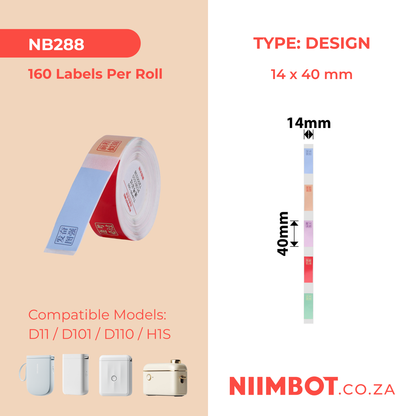 NB288 - NIIMBOT - D11 / D101 / D110 - 14*40MM - 160 ETIKETTE PER ROL - WOORDE VAN AANMOEDIGING-ONTWERP