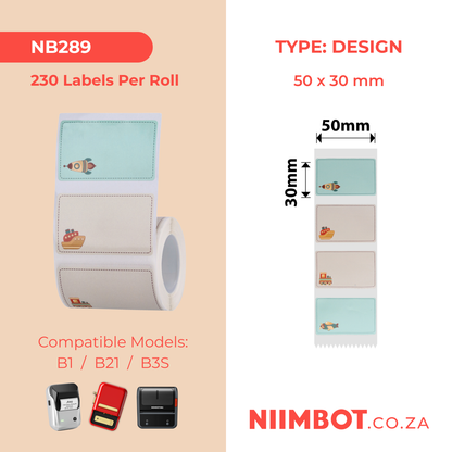 NB289 - NIIMBOT - B1 / B21 / B3S - R50*30 - 230 LABELS PER ROLL- CHILDHOOD DREAM DESIGN
