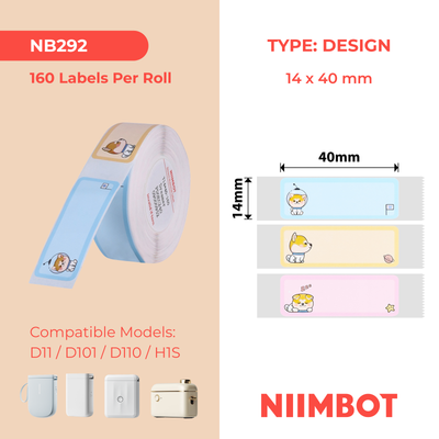 I-NB418 - NIIMBOT - B18 - EW14*40mm - 150 AMALEBO NGAMUNYE IROLL- UMQEQESHO WOMPHUPHO