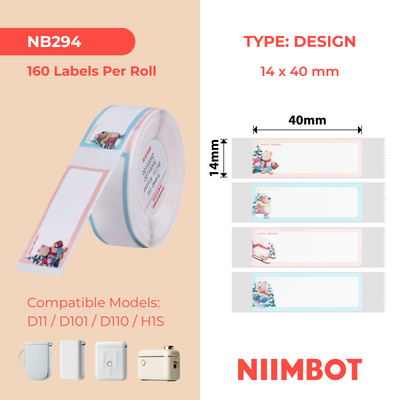 NB294 - NIIMBOT - D11 / D101 / D110 - R14*40 - 160 ETIKETTE PER ROL - HALLO WINTER