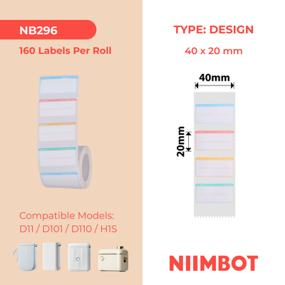 NB296 - NIIMBOT - D11 / D101 / D110 / H1S - 14X40MM - 160 NICE TO MEET YOU LABELS