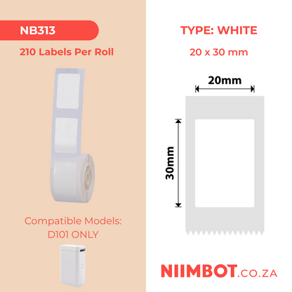 NB313 - NIIMBOT - D101 KUPHELA - R20*30 - 210 AMALEBO NGOKUQONGA NGAWO - OKUMHLOPHE