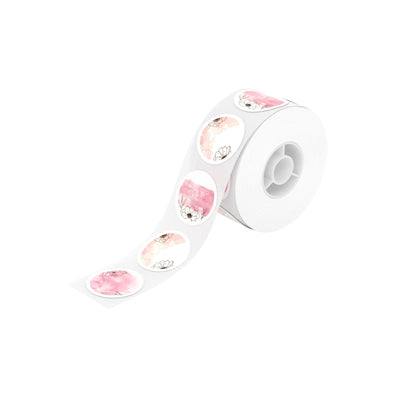 NB335 - NIIMBOT - SLEGS D101 - R25*25 - 225 ETIKETTE PER ROL - ROND - PIENK