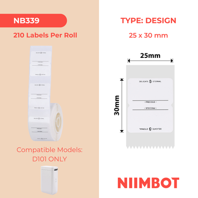 NB339 - NIIMBOT - D101 KUPHELA - R25*30- 210 AMALEBO NGOKUQONGQWA KANYE- UKWENZIWA KWAPHAKADE