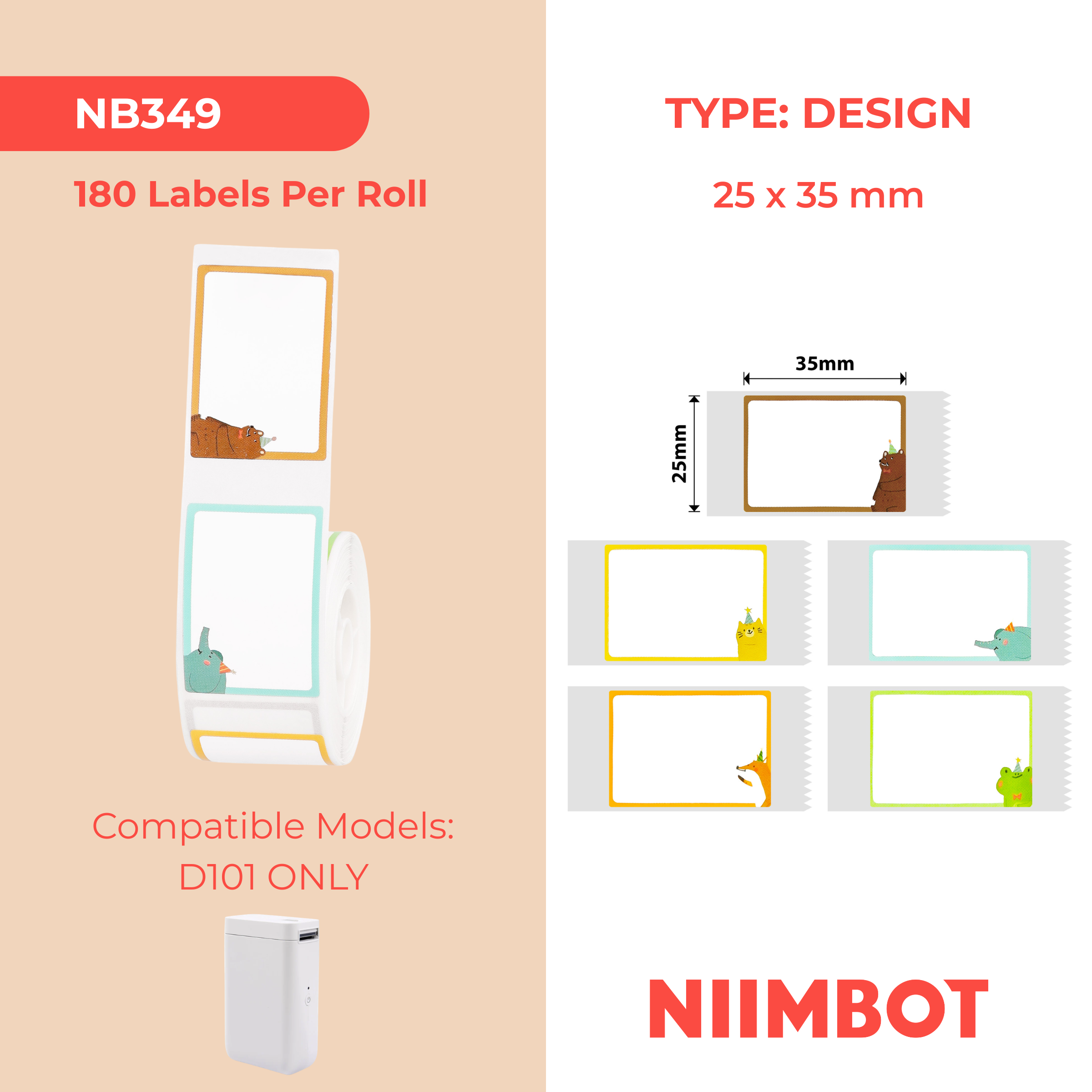 NIIMBOT - D101 Only - 25x35mm - Enchanted Forest - 170 Labels
