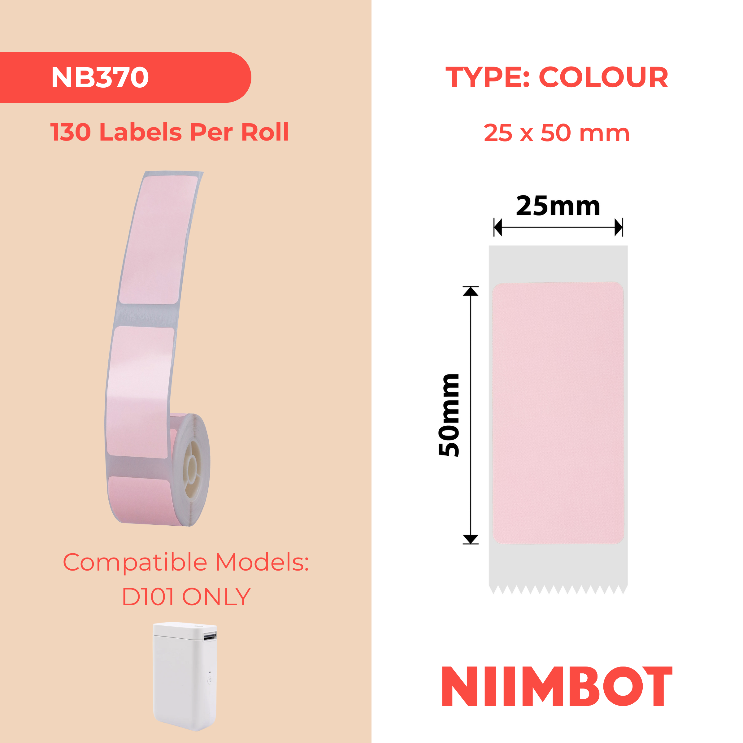 I-NB370 - NIIMBOT - D101 KUPHELA - R25*50 - 130 AMALEBHU NGOKUQONGA NGAWO - PHINIK DESIGN