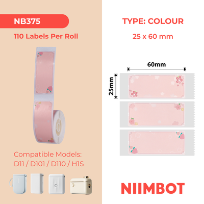 NB375 - Niimbot - D11 / D101 / D110 / H1S - 25x60mm - 110 Sakura Erya Labels