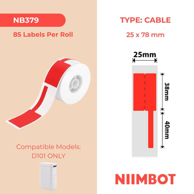 NIIMBOT - D101 Only - 25x78mm - Red Cable - 85 Labels