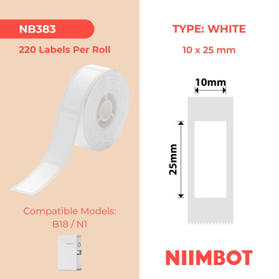 NB383 - NIIMBOT - B18 KUPHELA - EW10*25mm - 220 AMALEBO NGOKUQONGA NGAWO - UMDIZINI OMHLOPHE
