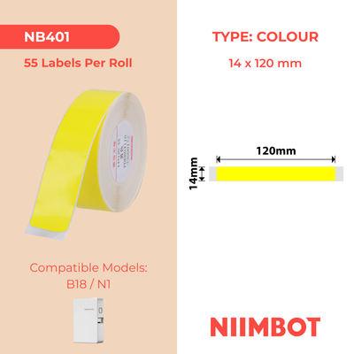 NB401 - Niimbot - N1 - 14x120mm - 55 Yellow Labels