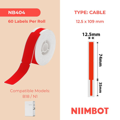 NIIMBOT - N1 - 12.5x109mm - Red Cable - 60 Labels