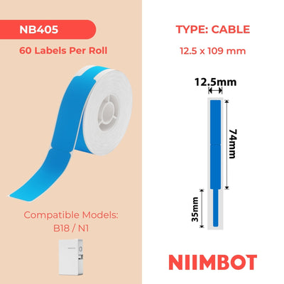 NIIMBOT - N1 - 12.5x109mm - Blue Cable - 60 Labels