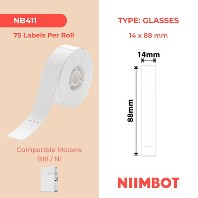 NIIMBOT - N1 - 14x88mm - White Eyeglasses - 75 Labels