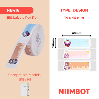 NB416 - NIIMBOT - B18 - EW14*40mm - 150 ETIKETTE PER ROL - STAR TREK ONTWERP