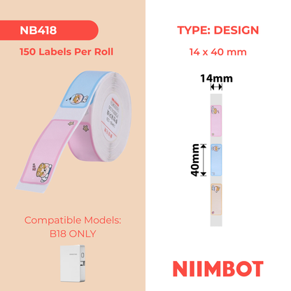 NB418 - NIIMBOT - B18 / N1 - EW14X40mm - 150 LABELS PER ROLL- DREAMER DESIGN
