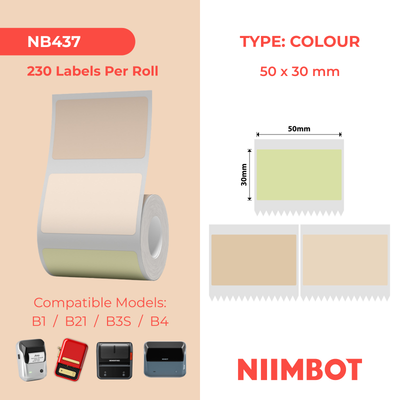 NIIMBOT - B Range - 50x30mm - Multi-Colour - 230 Labels