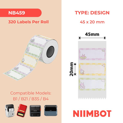 NB459 - NIIMBOT - B1 / B21 / B3S - 45*20MM - 320 AMALEBHA OKUTHETHAYO - UKWENZIWA KWESIQEPHU SESIKHALA 
