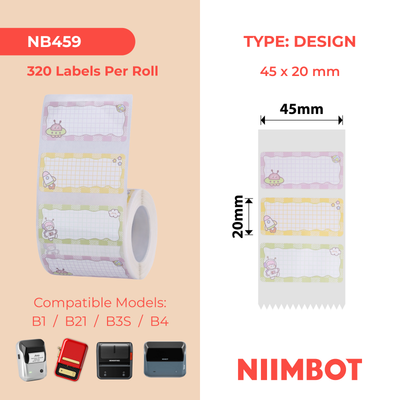 NB459 - NIIMBOT - B1 / B21 / B3S / B4 - 45X20MM - 320 SPACE SQUAD LABELS
