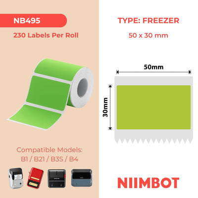 NB495 - NIIMBOT - B1 / B21 / B3S - T50*30MM - 230 TERMIESE ETIKETTE - BEVRORE BOONTJIES GROEN