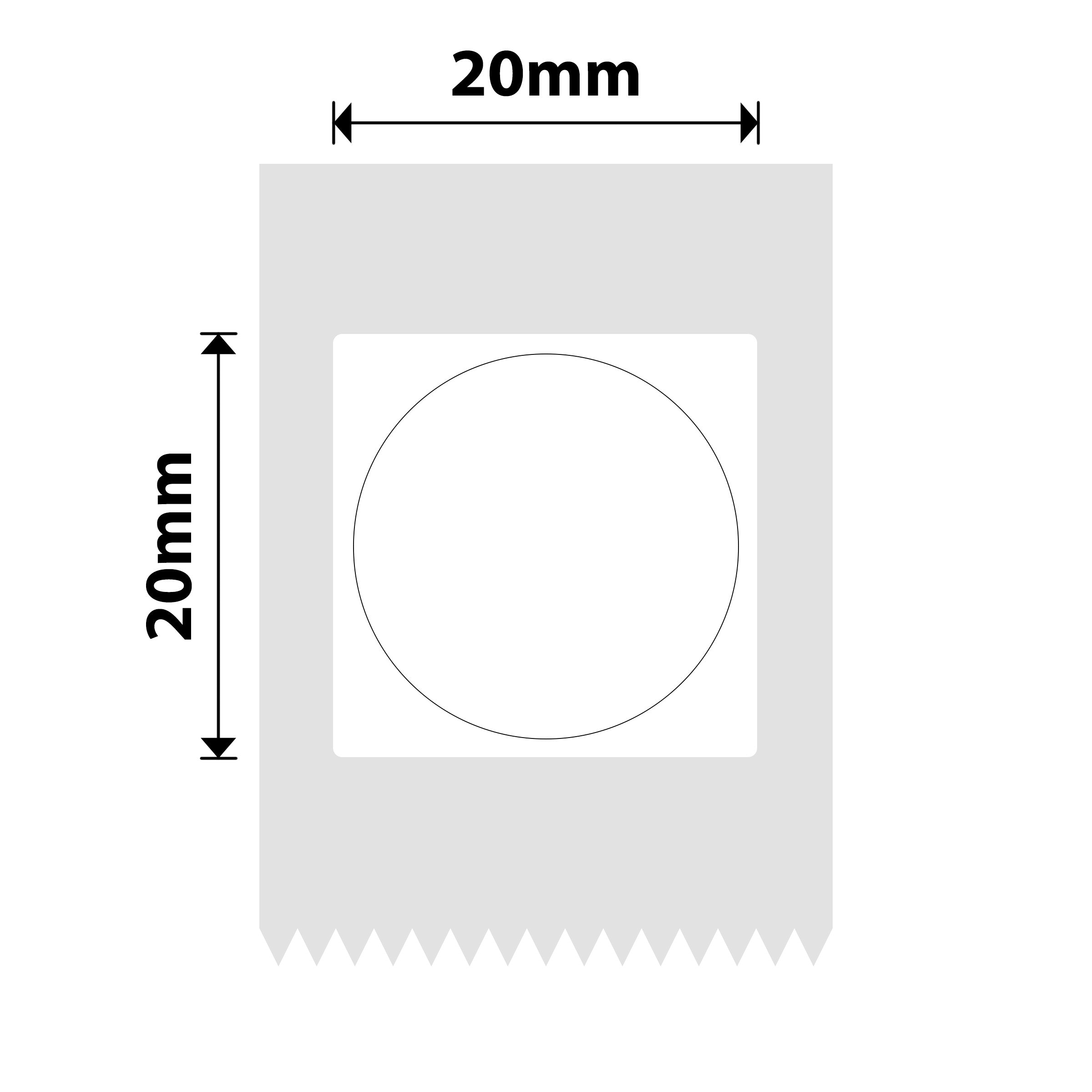 NB509 - NIIMBOT - D101 ONLY - T20*20MM - 265 LABELS PER ROLL - ROUND - WHITE