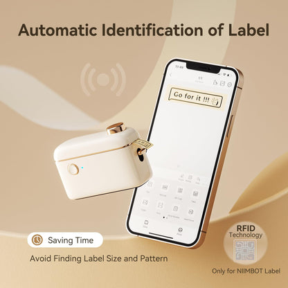 NIIMBOT - PORTABLE BLUETOOTH LABEL PRINTER - H1S MODEL INCLUDING FREE LABEL TAPE - 15MM * 7.5METERS - CONTINUOUS LABEL ROLL FEATURE