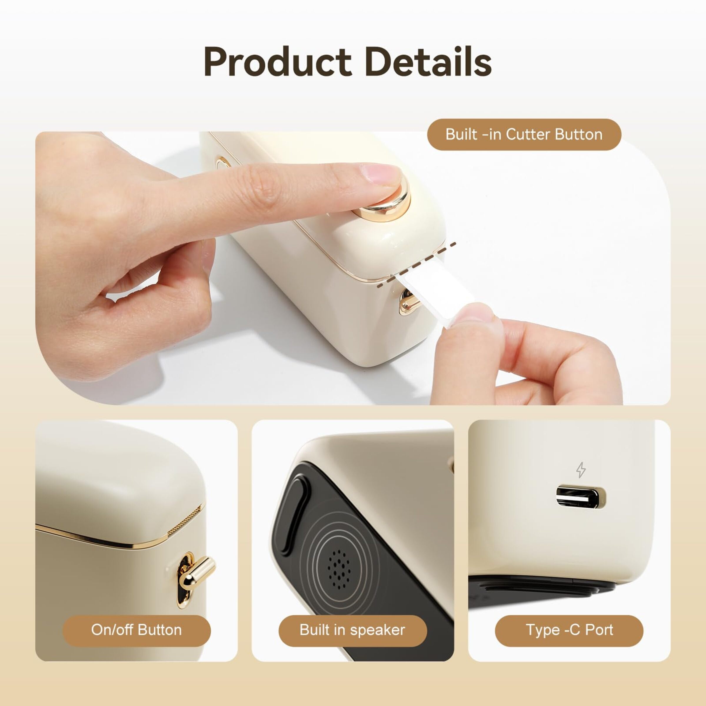 NIIMBOT - PORTABLE BLUETOOTH LABEL PRINTER - H1S MODEL INCLUDING FREE LABEL TAPE - 15MM * 7.5METERS - CONTINUOUS LABEL ROLL FEATURE