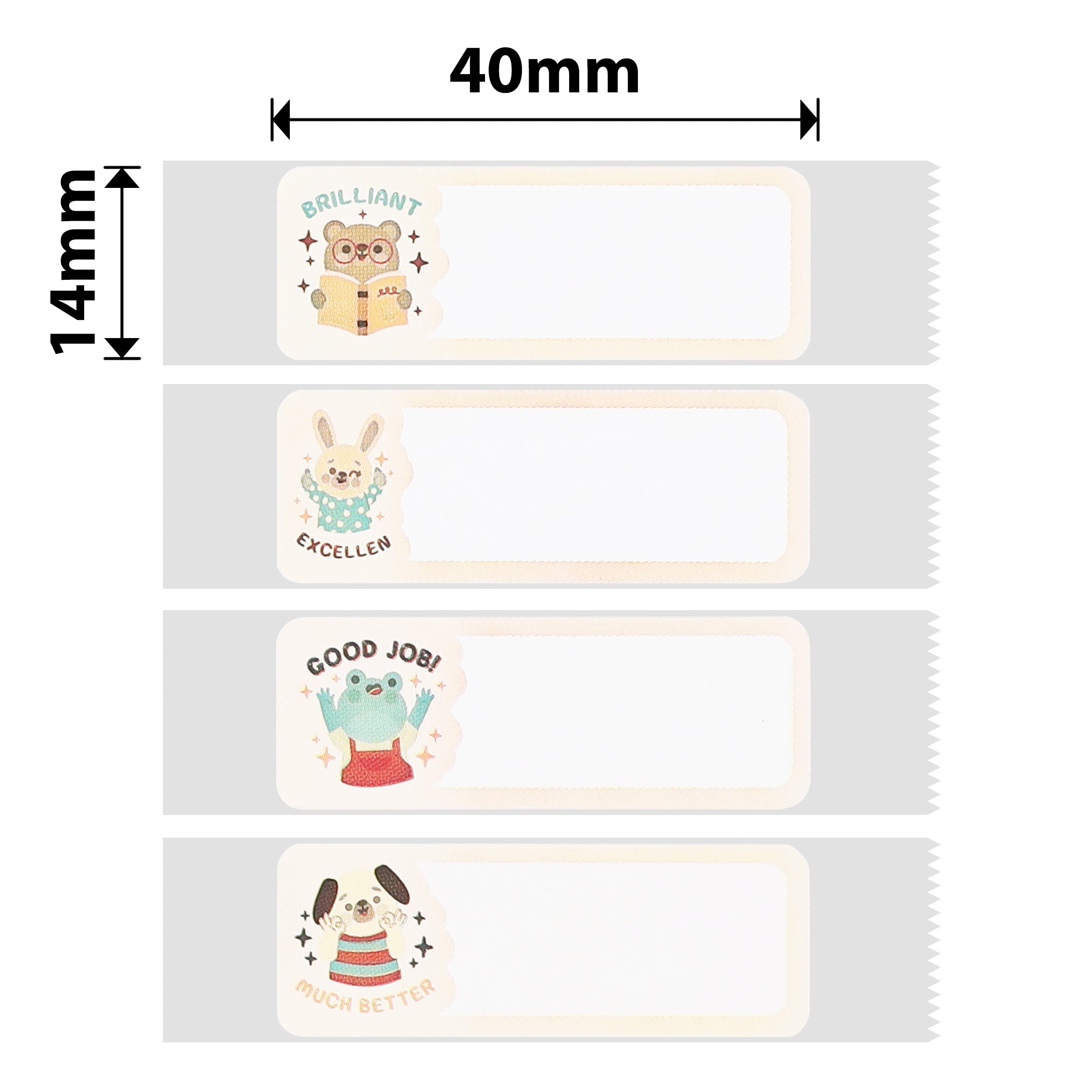 NB530 - Niimbot - N1 - 14x40mm - 60 Inspiring Animals Iron On Labels