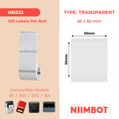 I-NB532 - NIIMBOT - B1 / B21 / B3S - 50*50MM - 150 AMALEBO NGOKUQONGQWA NGAKHONA - OKUBONAKALI