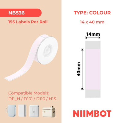 NIIMBOT - D Range - 14x40mm - Light Pink - 155 Labels