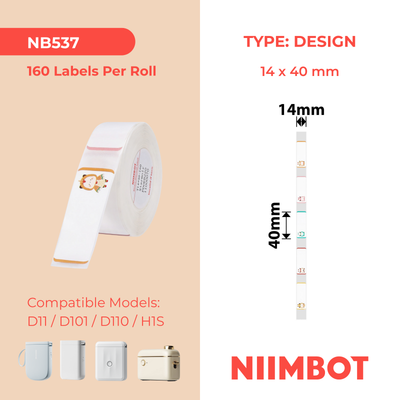 NB537 - NIIMBOT - D11 / D101 / D110 / H1S - 14X40MM - 160 STARMOLY LABELS