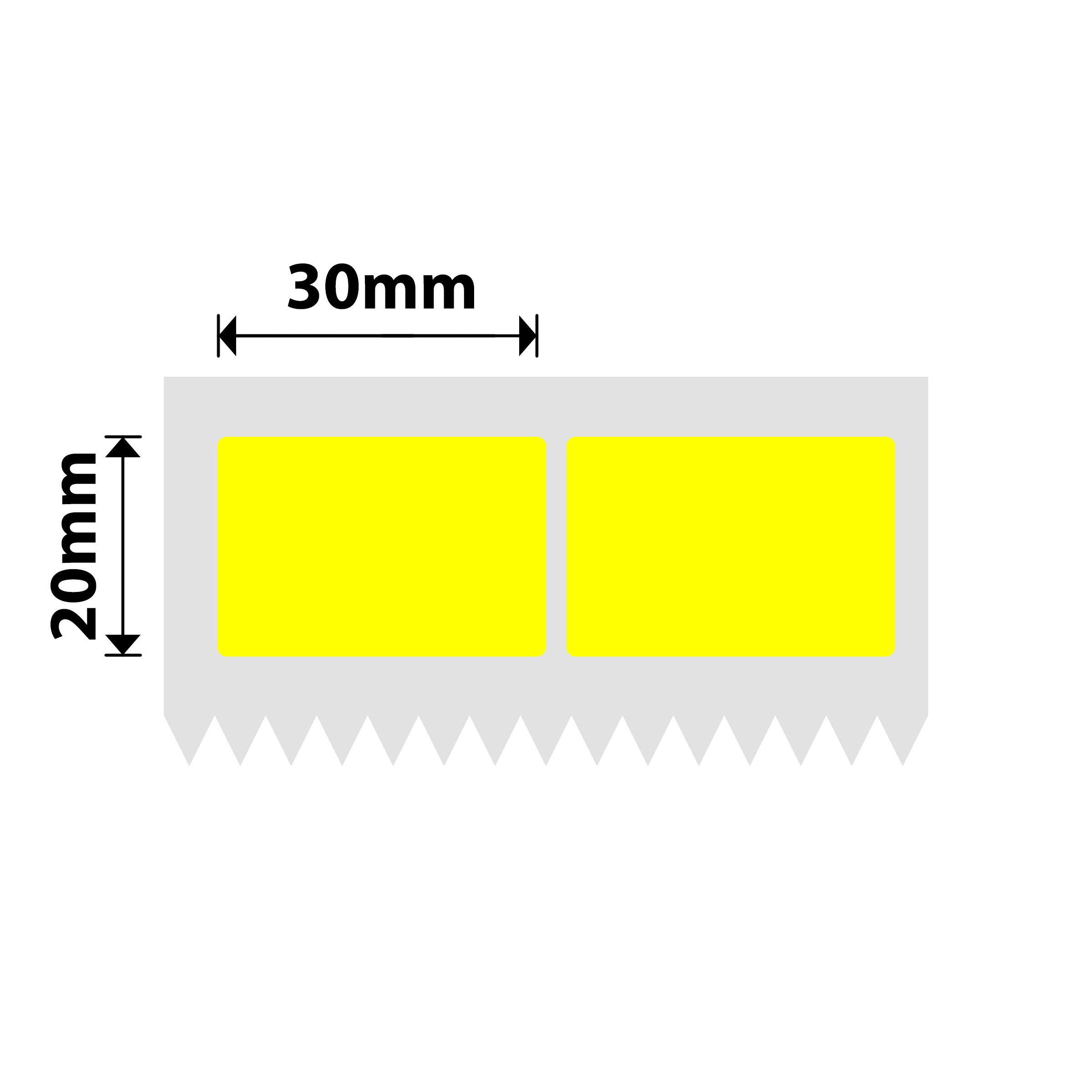 NB558 - NIIMBOT - K2 / K3 - T30X20MM/2L - 2,600 LABELS PER ROLL - YELLOW