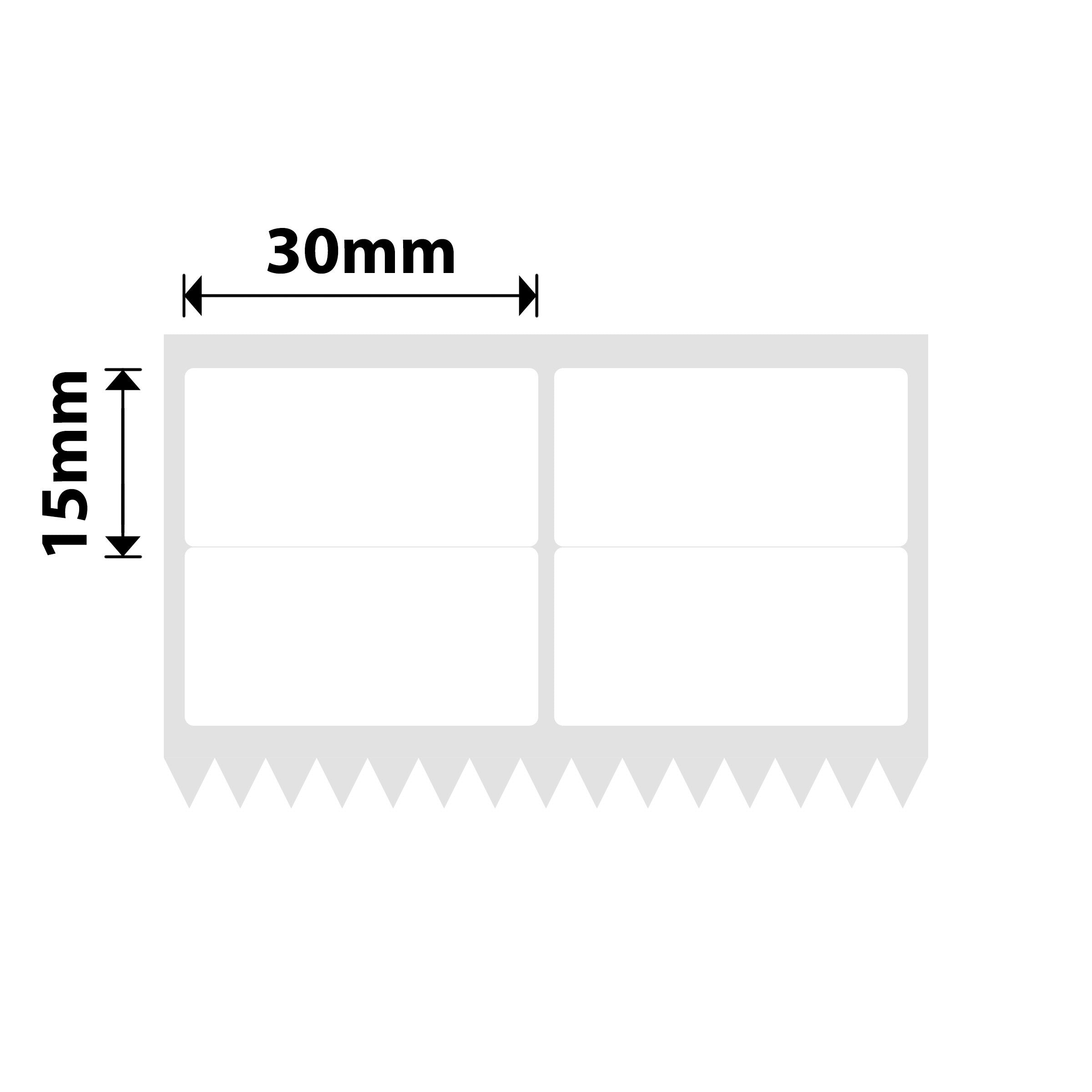 NB571 - NIIMBOT - K2 / K3 - T30X15/2L2R - 3,600 LABELS PER ROLL - WHITE