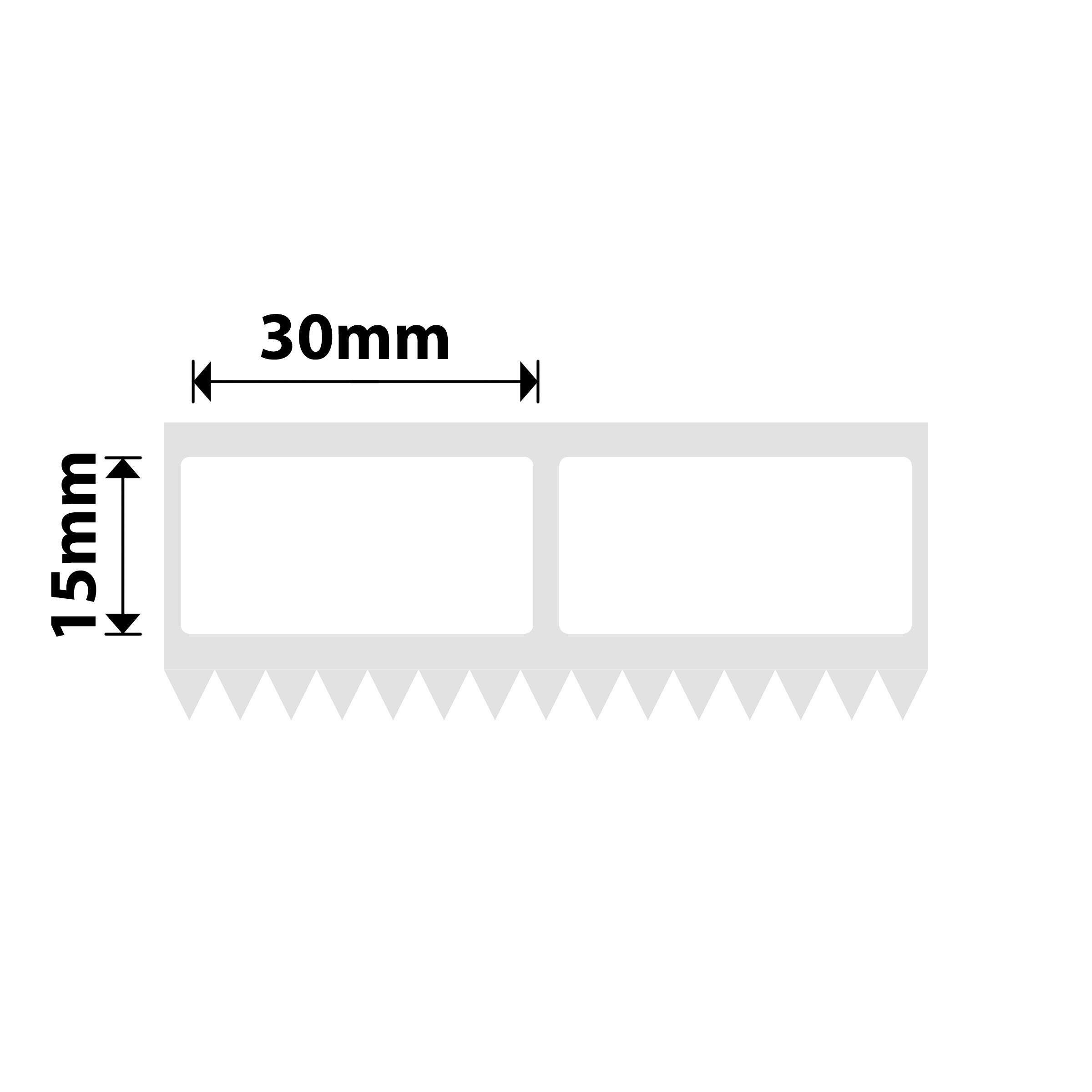 NB572 - NIIMBOT - K2 / K3 - T30X15/2L - 3,320 LABELS PER ROLL - WHITE