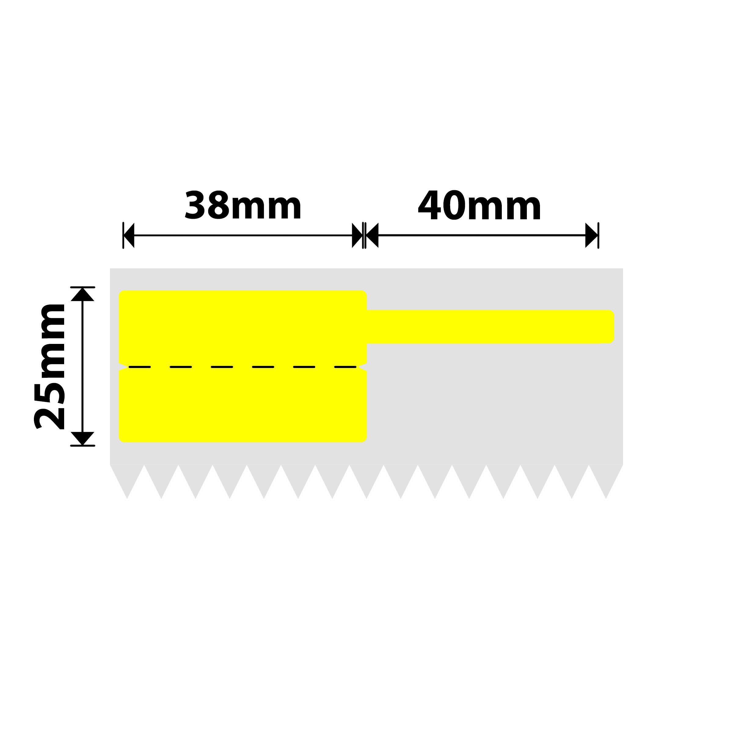 NB578 - NIIMBOT - K2 / K3 - T38X25+40 - 1,000 LABELS PER ROLL - YELLOW CABLE