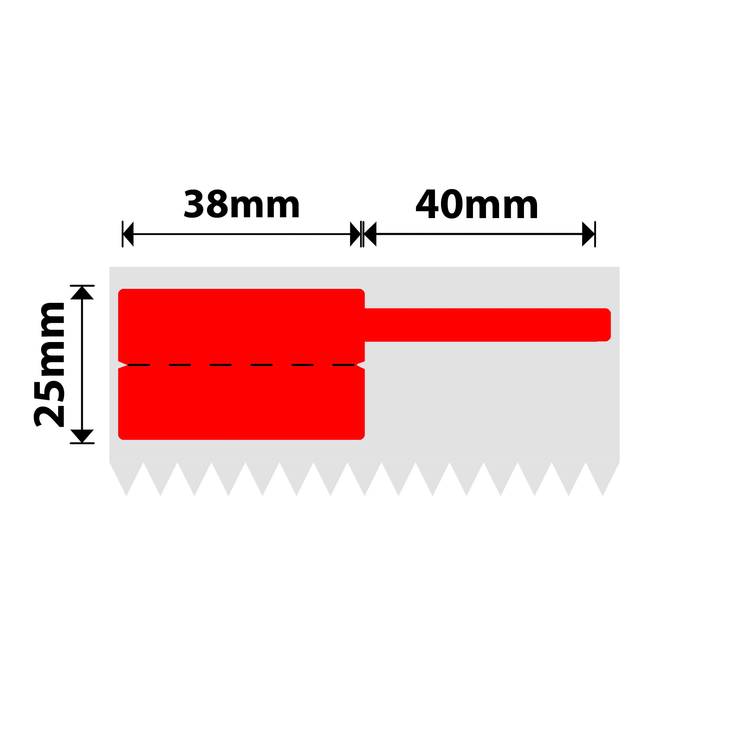 NB581 - NIIMBOT - K2 / K3 - T38X25+40 - 1,000 LABELS PER ROLL - RED CABLE