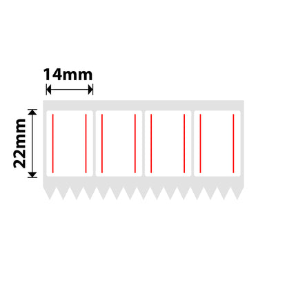 NB583 - NIIMBOT - K2 / K3 - T14X22MM/4L - 4,800 LABELS PER ROLL - RED DOUBLE LINE