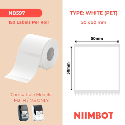 NIIMBOT - M Range - 50x50mm - White PET - 150 Labels