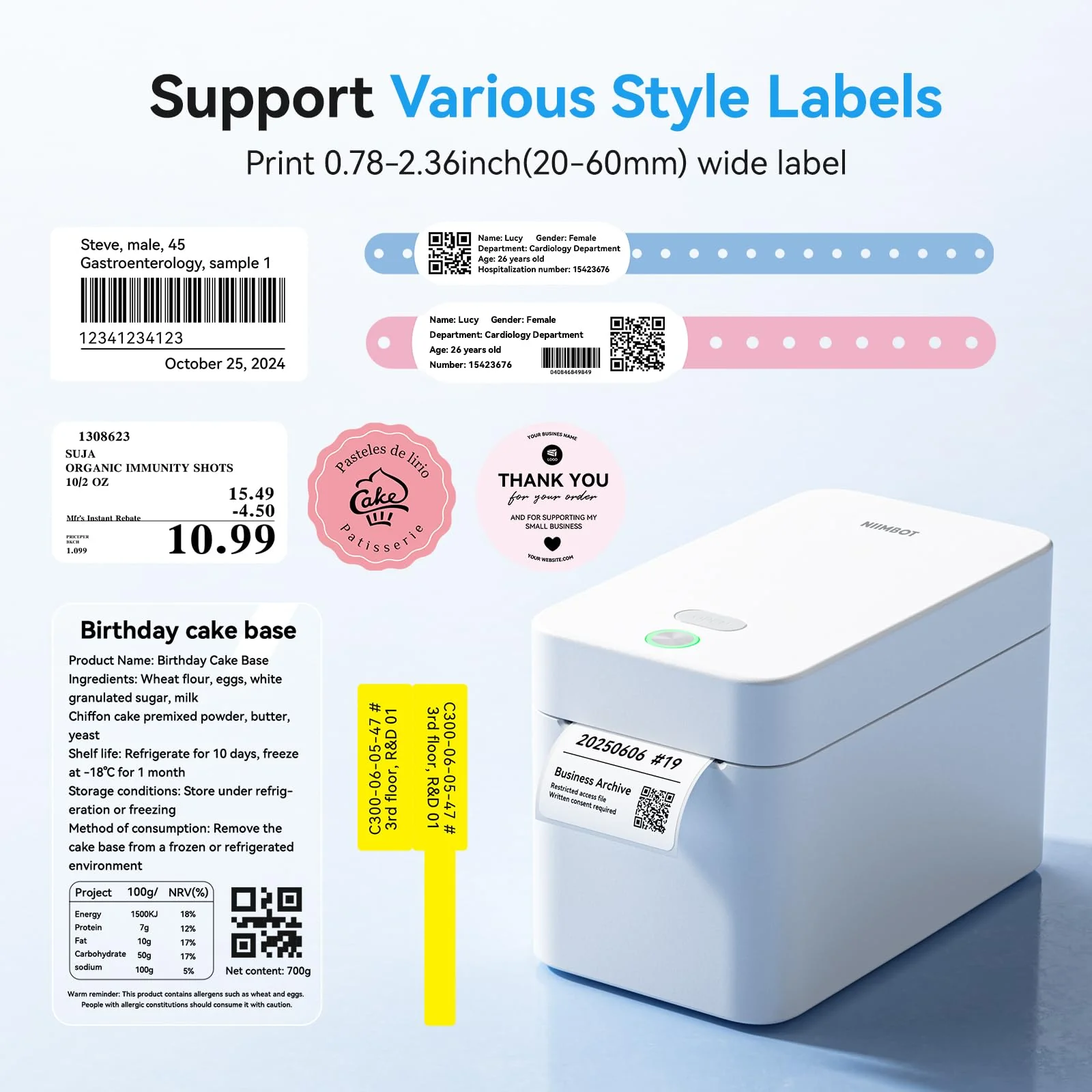 NB608 - NIIMBOT - K2 - DESKTOP THERMAL LABEL PRINTER INCL FREE LABEL ROLL (50X30MM)