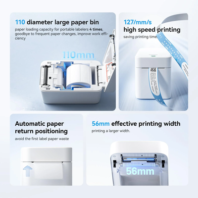 NB608 - NIIMBOT - K2 - DESKTOP THERMAL LABEL PRINTER INCL FREE LABEL ROLL (50X30MM)