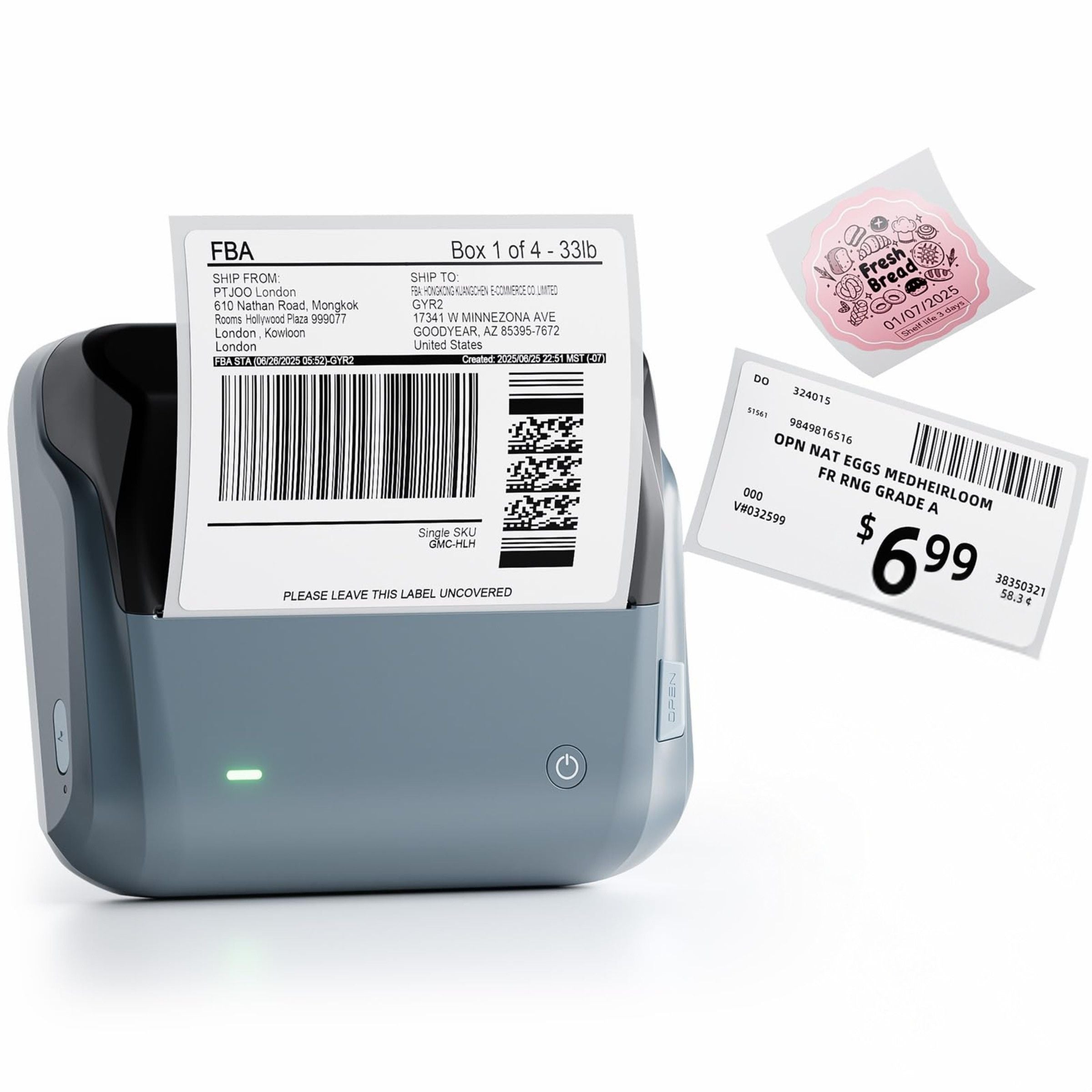 NB609 - NIIMBOT - B4 - BLUETOOTH SHIPPING THERMAL LABEL PRINTER WITH FREE ROLL – LAKE BLUE 🌊