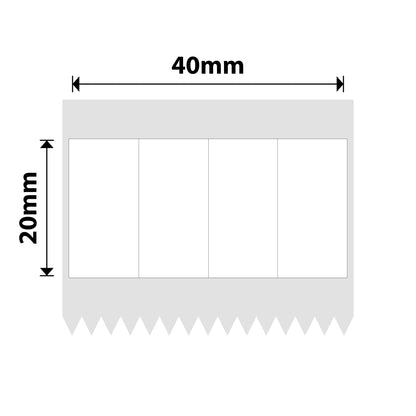 NB612 - NIIMBOT - B1 / B21 / B3S - 40*20MM - (10*20MM/4) - 300 THERMAL LABELS - WHITE