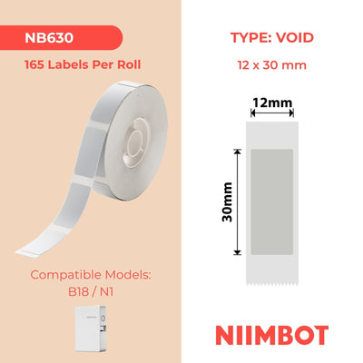 NIIMBOT - N1 - 12x30mm - Silver Void - 165 Labels