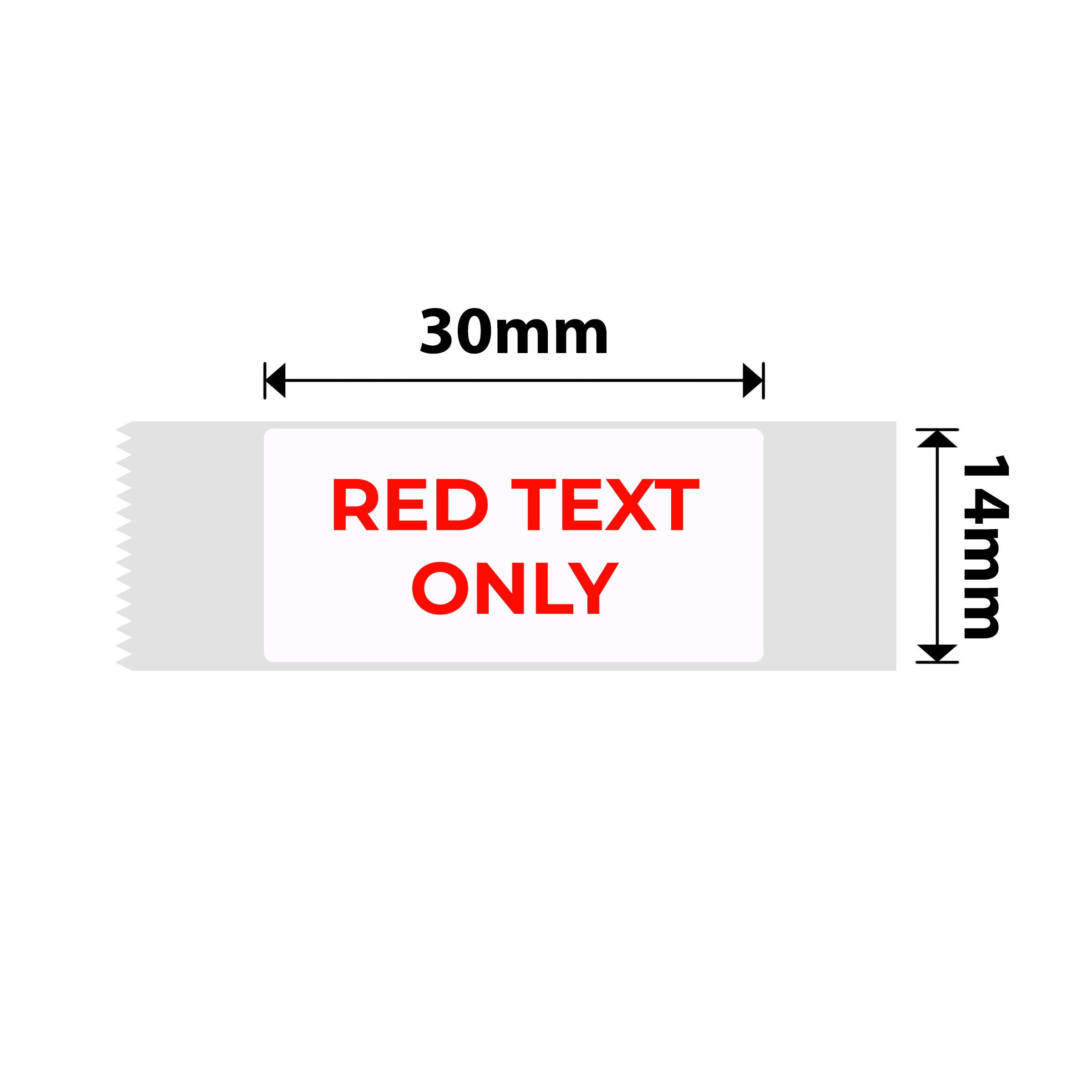NB637 - NIIMBOT - D11 / D101 / D110 / H1S - T14X30 - 195 LABELS PER ROLL - WHITE - RED TEXT ONLY - RECTANGLE