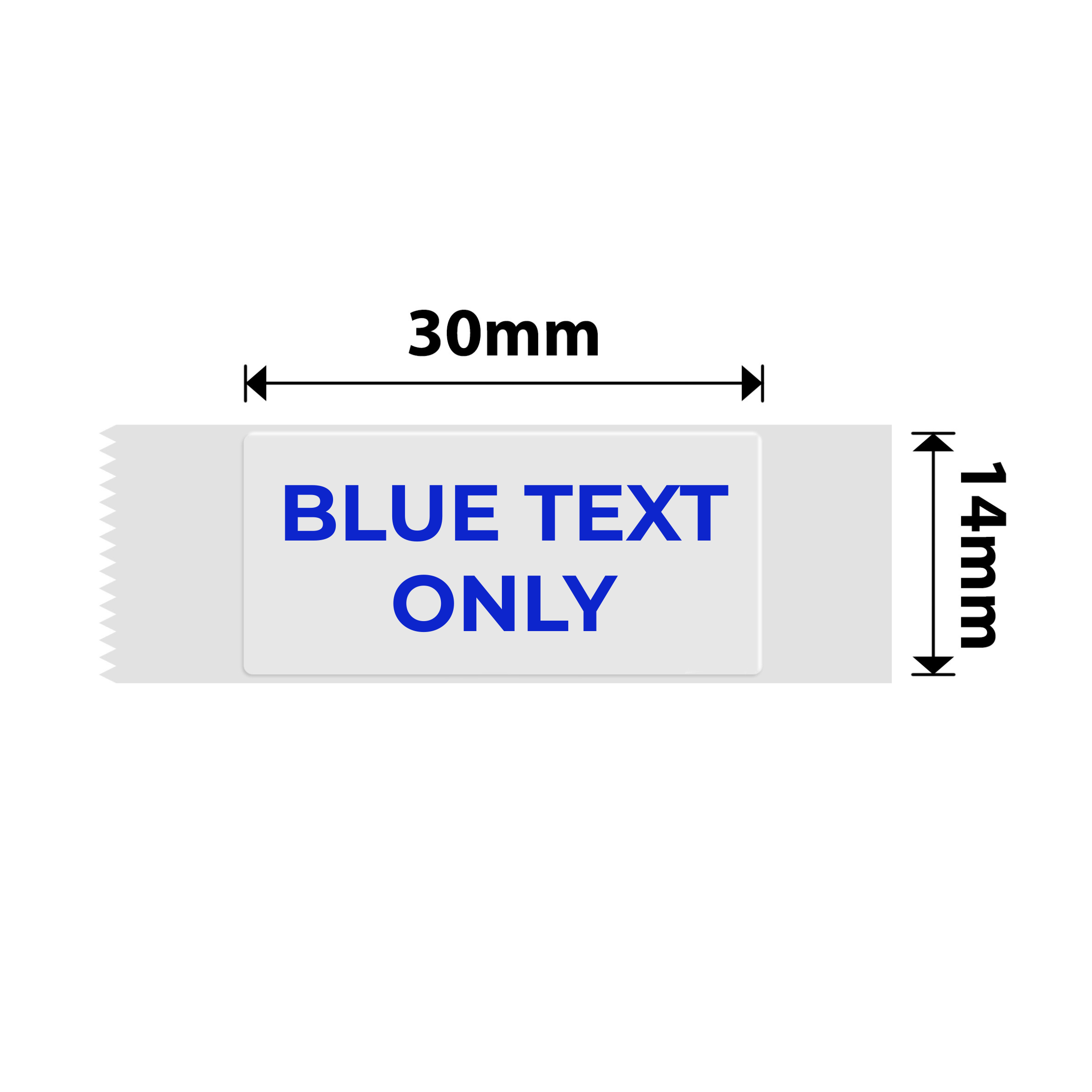 NB638 - NIIMBOT - D11 / D101 / D110 / H1S - T14X30 - 195 LABELS PER ROLL -  TRANSPARENT - BLUE TEXT ONLY - RECTANGLE