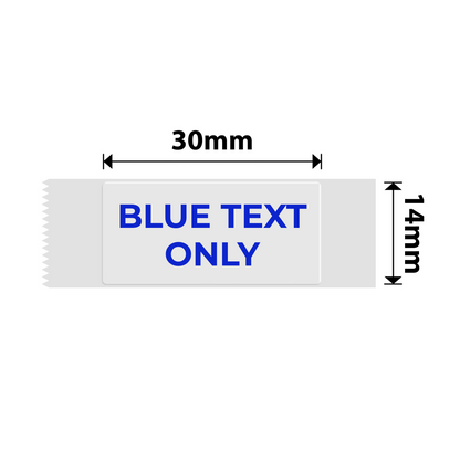 NB638 - NIIMBOT - D11 / D101 / D110 / H1S - T14X30 - 195 LABELS PER ROLL -  TRANSPARENT - BLUE TEXT ONLY - RECTANGLE
