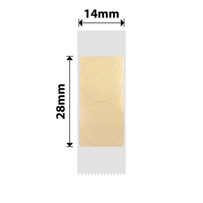 NB640 - NIIMBOT - D11 / D101 / D110 / H1S - TT14X28 - 205 LABELS PER ROLL - GOLD TRANSPARENT - ROUND