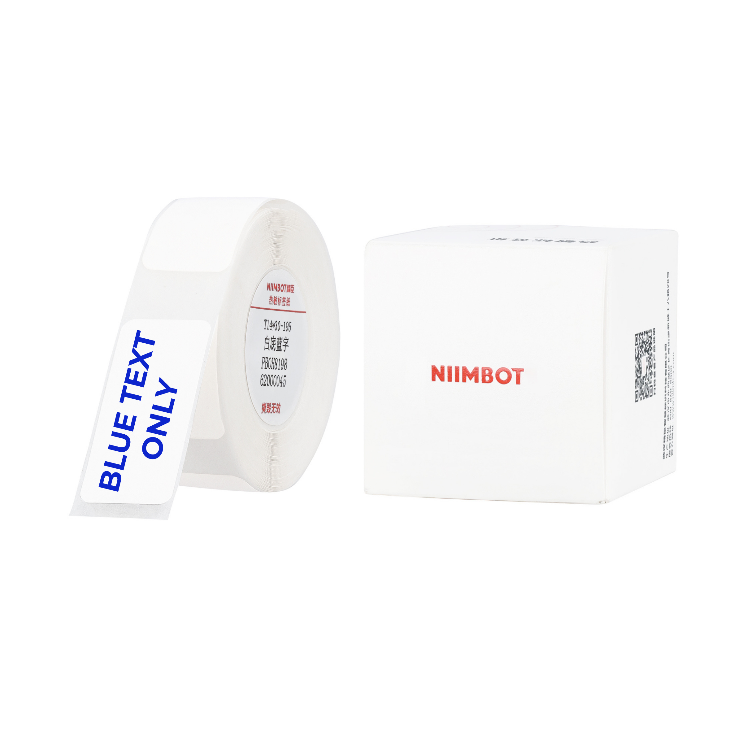 NB641 - NIIMBOT - D11 / D101 / D110 / H1S - T14X30 - 195 LABELS PER ROLL - WHITE - BLUE TEXT ONLY - RECTANGLE