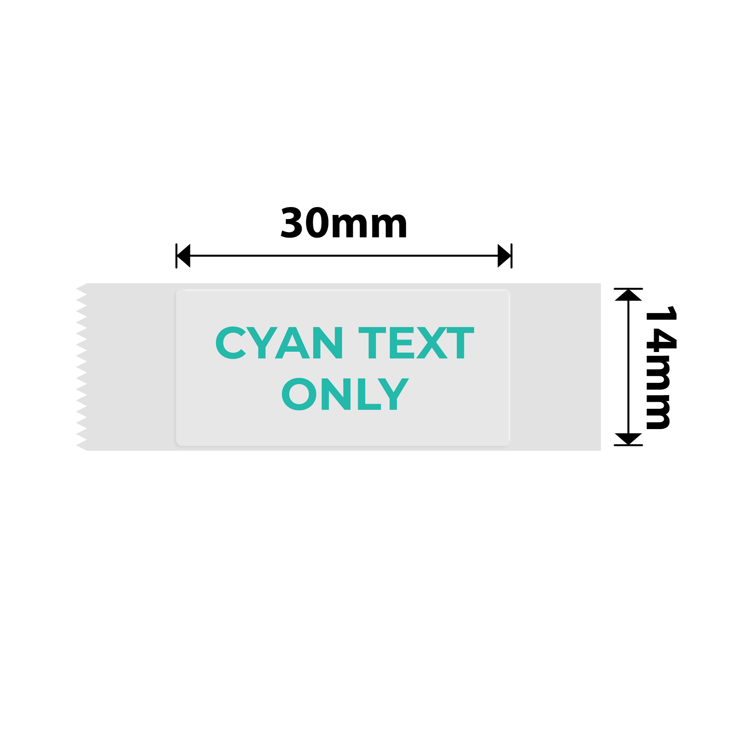 NB644 - NIIMBOT - D11 / D101 / D110 / H1S - TT14X30 - 195 LABELS PER ROLL - TRANSPARENT -  CYAN TEXT ONLY - RECTANGLE