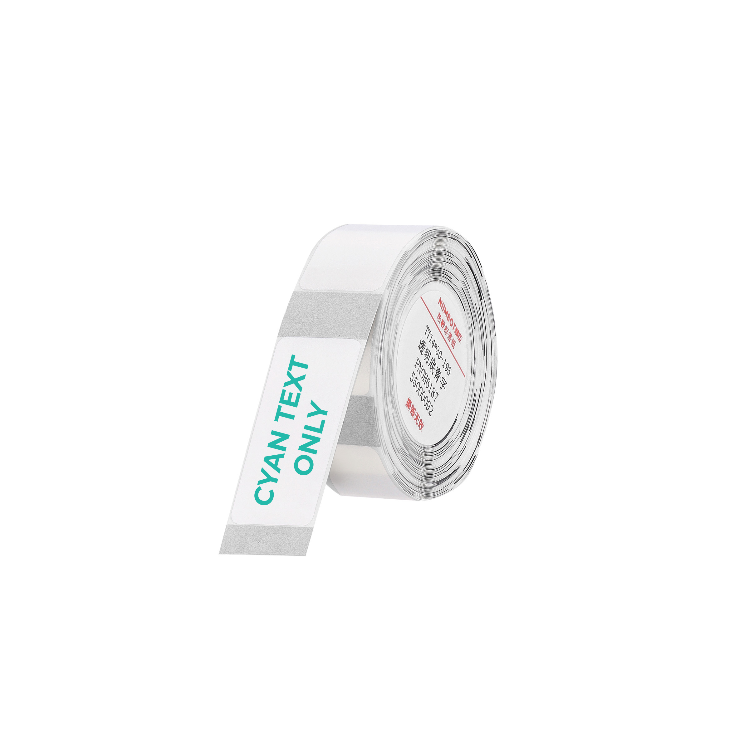 NB644 - NIIMBOT - D11 / D101 / D110 / H1S - TT14X30 - 195 LABELS PER ROLL - TRANSPARENT -  CYAN TEXT ONLY - RECTANGLE
